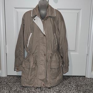 Towne from London Fog - Women’s L - Khaki Zippered Utility Jacket
